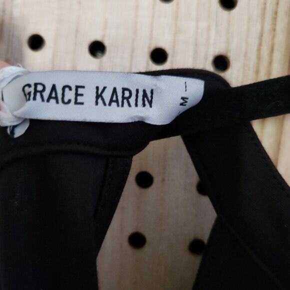 Grace Karin Womens Sheath Dress Blk Ruched Sleeveless Halter Zip Elegant‎ Medium - Picture 9 of 9